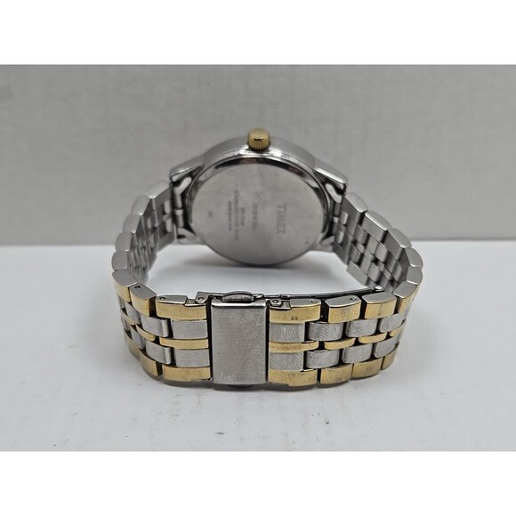 Mens Timex Perpetual Calendar Indiglo Two Tone Dress Quartz Date 50M New Battery - Picture 8 of 12